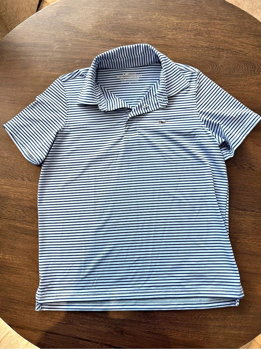 vineyard vines On-The-Go Sankaty Polo Blue & White Boys Small (8-10) NWT